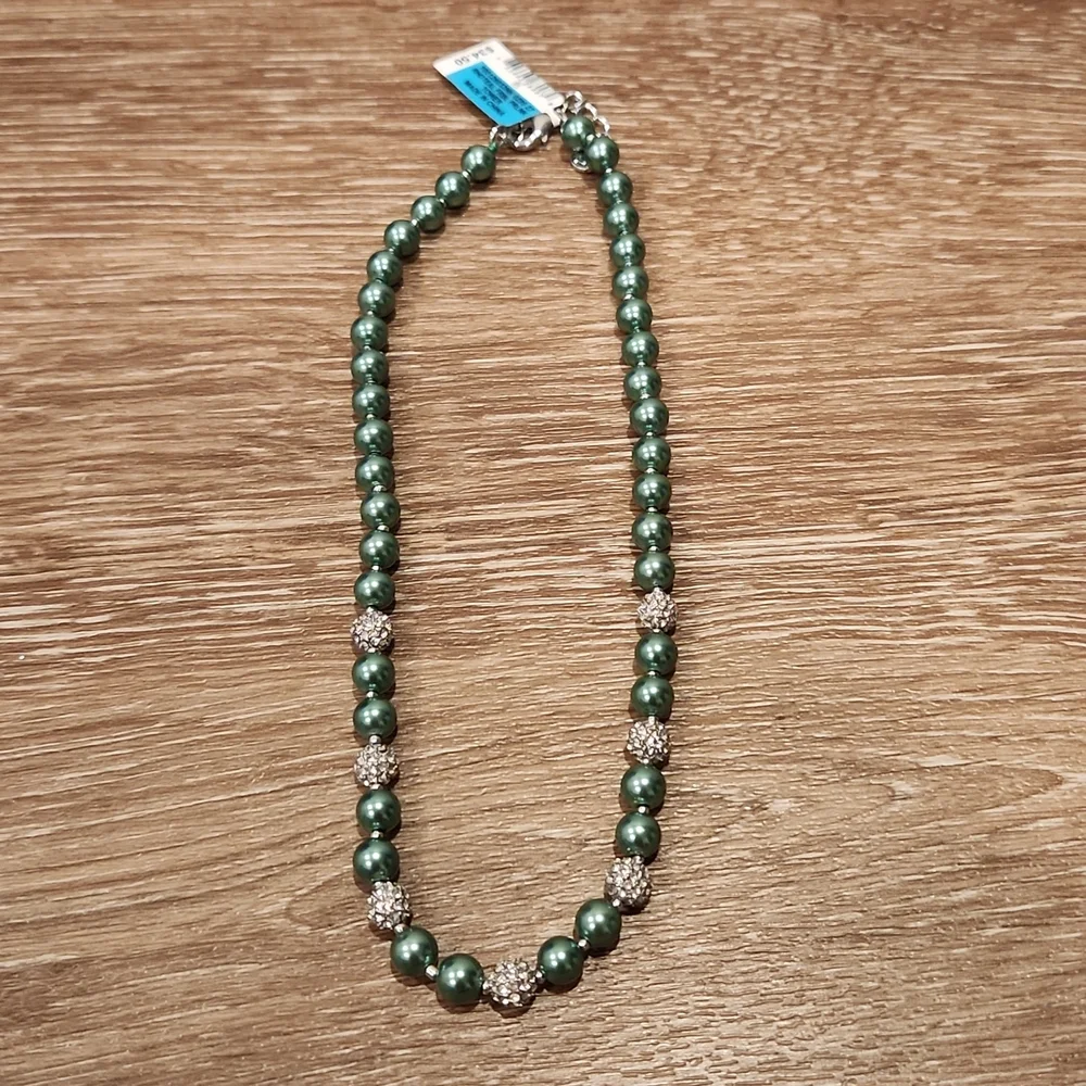 Charter Club Imitation Pearl Necklace | Teal